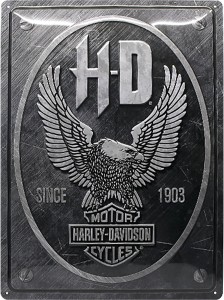 Blaszany szyld motocyklowy 3D Harley Davidson 