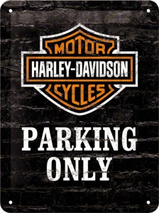 Blaszany szyld motocyklowy 3D Harley Davidson  Parking Only