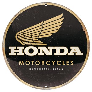 Blaszany szyld motocyklowy Honda okrągły
