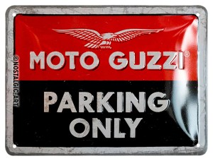 Blaszany szyld Moto-Guzzi Parking only