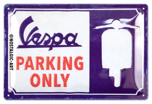 Blaszany szyld Vespa Parking Only